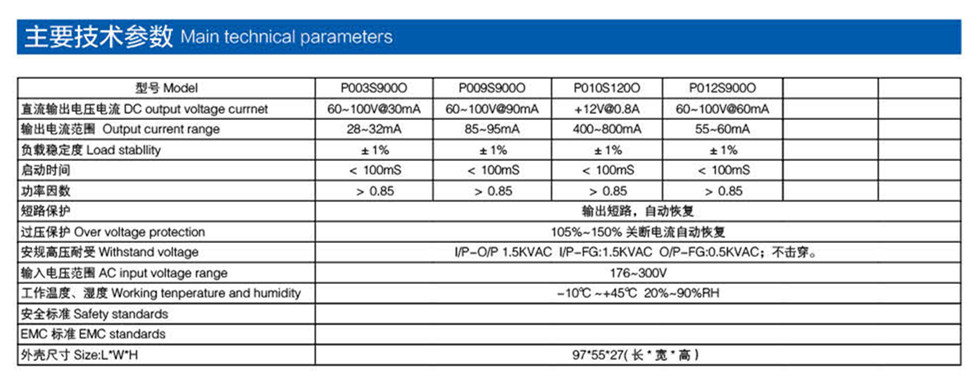 交通燈電源參數(shù)